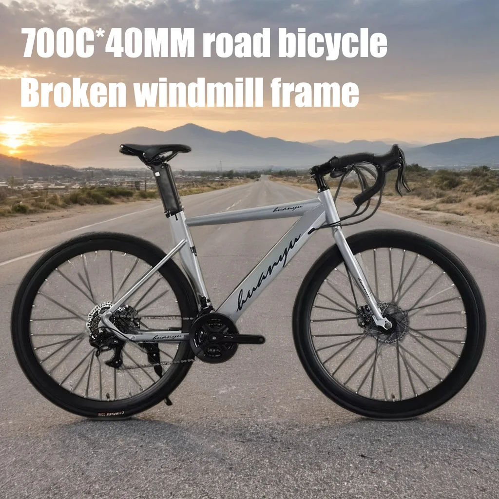 

700C*40MM Road Bicycle Hand-changing 24 Speed Road Racing Bike Disc Brake Gravel Bicicleta Wind Shock Absorber Bikes Male Adult