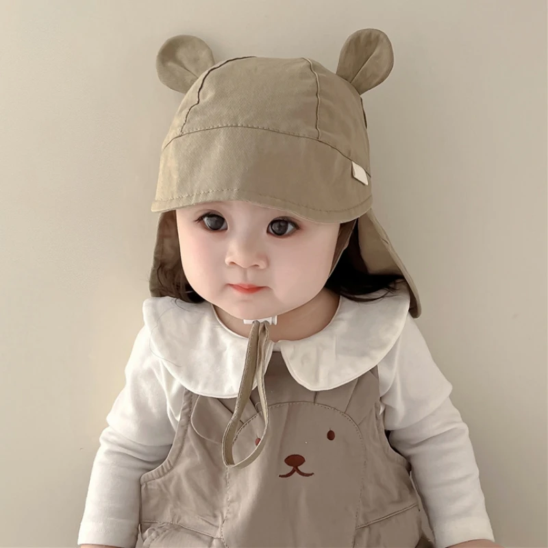 

Cotton Children's Bucket Hats For 6-24Months Kids Wide Brim Beach UV Protection Outdoor Essential Sun Caps