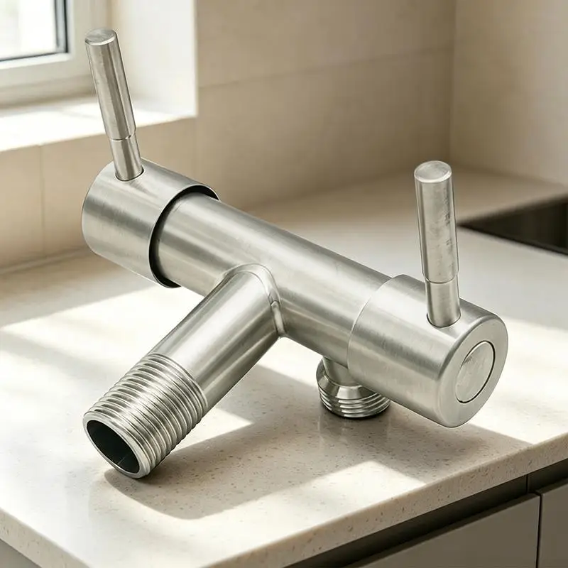 2-way Stainless Steel 201 Faucet Durable And Rust-Resistant Suitable For Both Kitchen And Bathroom Double Faucets In Bathroom