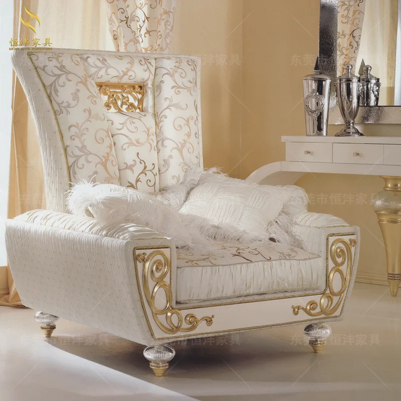 

French luxury palace sofa luxurious post-modern white cloth leisure sofa combination villa living room set