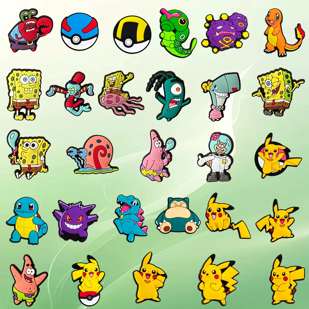 

1/32pcs Cute Little Monster sponge Shoe Charms Accessories Shoe Decoration Pin for Women Grils Gift