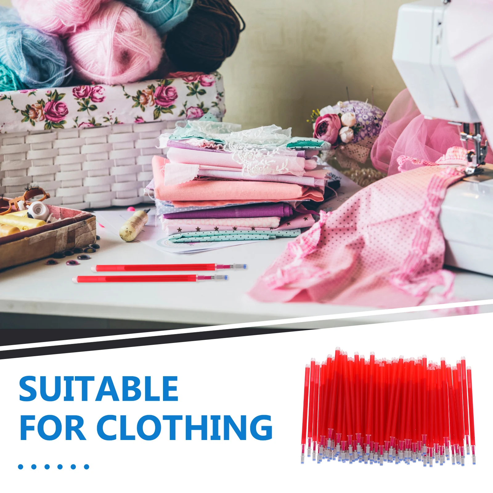 100 قطعة أقلام تحديد النسيج الحرارة قابل للمسح الحرارة المنشط تختفي الحبر لخياطة اللحف التطريز تختفي القلم #2