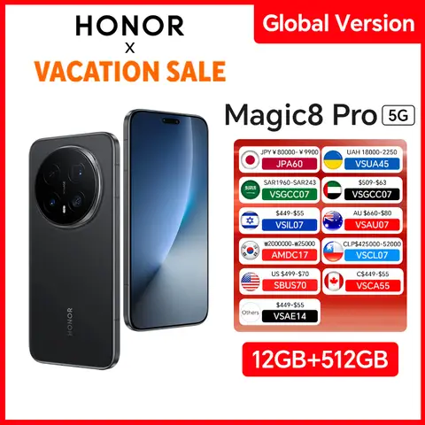 HONOR Magic8 Pro 12GB+512GB Global Version 5G Smartphone 6.71'' 120Hz OLED Display 200MP Cameras 7100mAh 100W SuperCharge