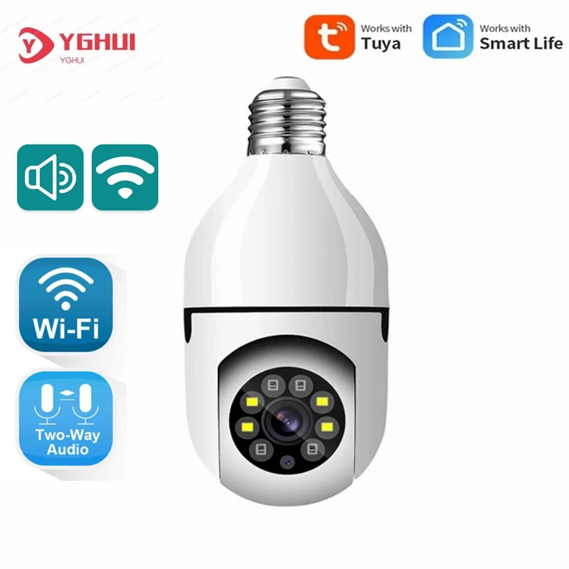 

3MP Tuya E27 Bulb WIFI Camera Indoor Smart Home Two Ways Audio Wireless Security CCTV Camera