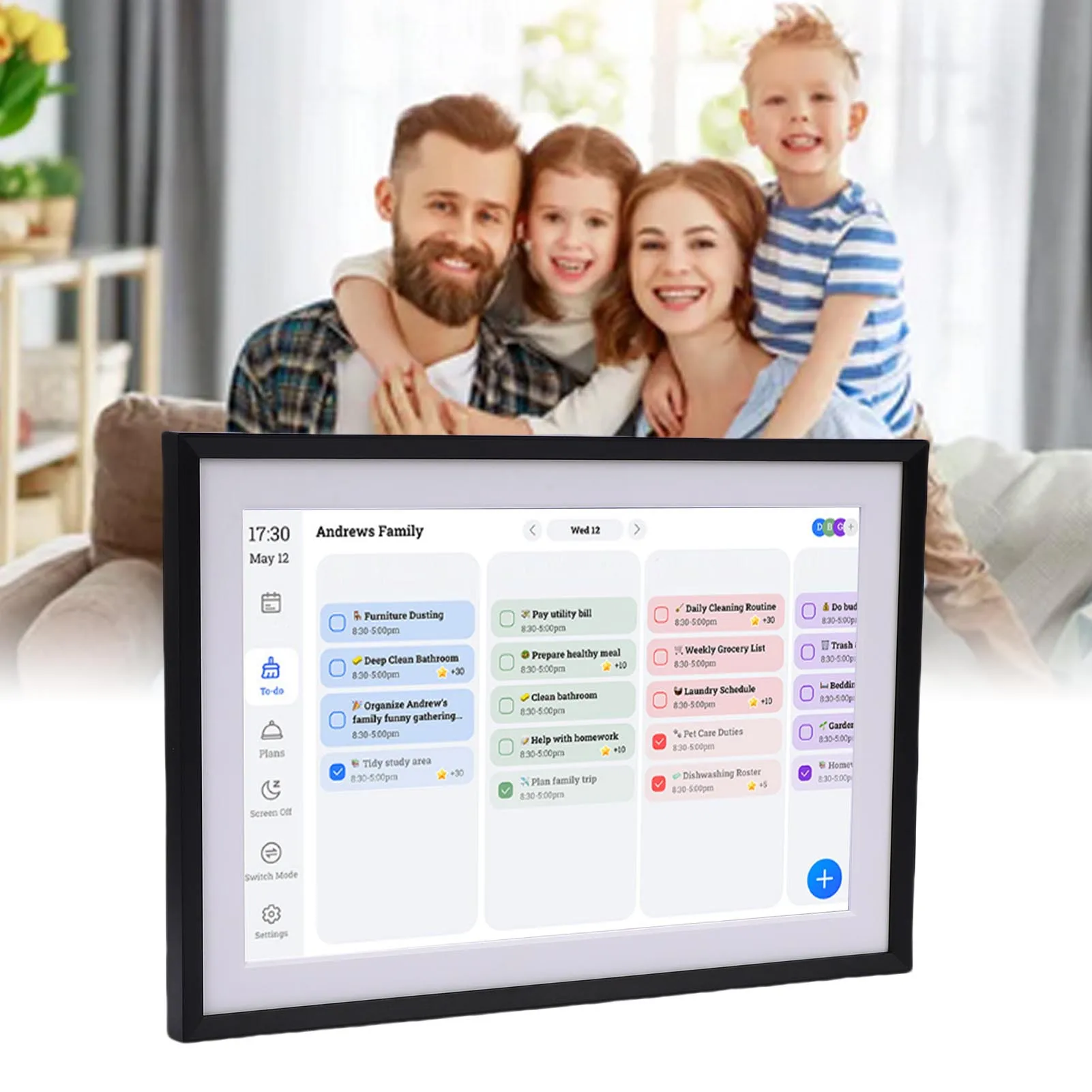 

【Sale】10.1 Inch Smart Digital Photo Frame HD Touchscreen Family Planner Digital Picture Frame for Daily Planning Household