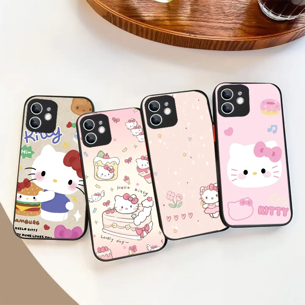 Black Silicone Case For Samsung J4 5 6 7 8 A40 M20 21 30 31 35 51 Note 8 9 Quantum2 Pro Plus Prime Max WDA-17 Hello kitty