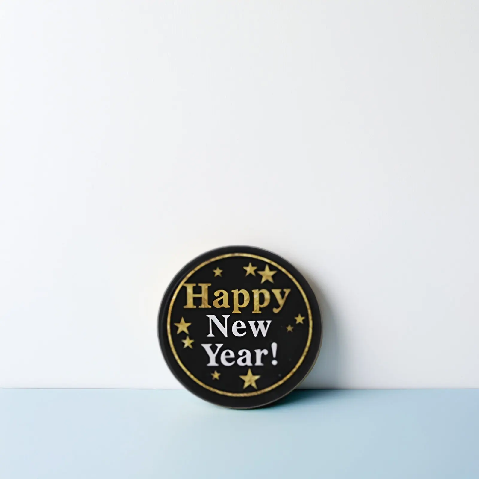 

8 Sheets Round Happy New Year Stickers Self-Adhesive Sealing Labels for Cookie Bags Baking Packaging DIY Crafts Gift Wrapping