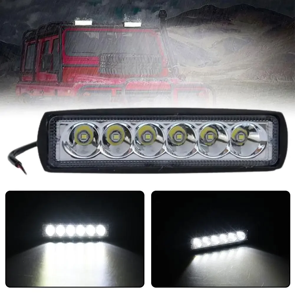 18w 6 LED Car Work Light High Bright Spotlight Universal Offroad Automobile Truck Driving Fog Headlights DRL Driving Lamp 12V