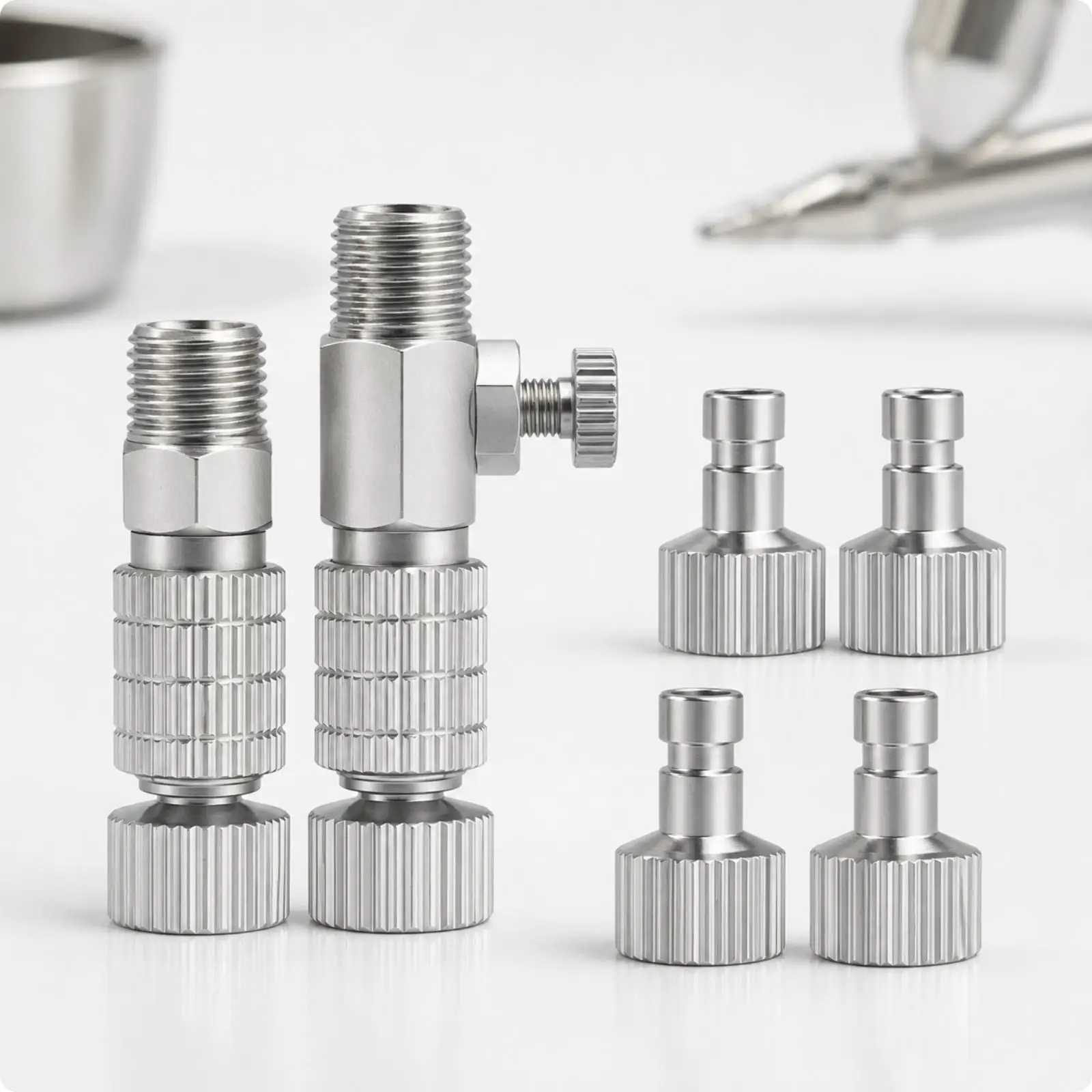 Quick Connector 1/8 Inch Metal Pneumatic Air Fitting Kit for Spray Hose Coupler Set