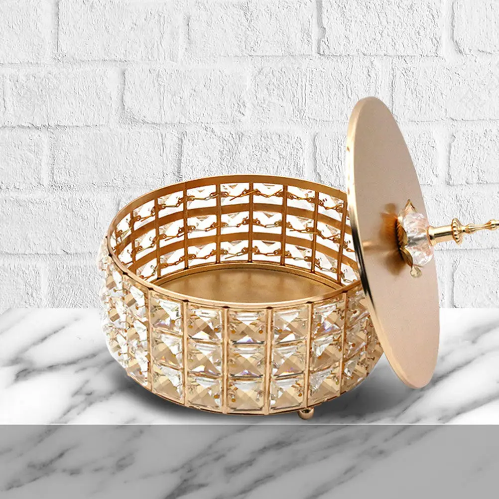 

1 шт. Металлическая банка для хранения со стеклянной крышкой, премиум-класса, для конфет, для домашнего использования, влагостойкая, поднос для фруктов, органайзер для кухни