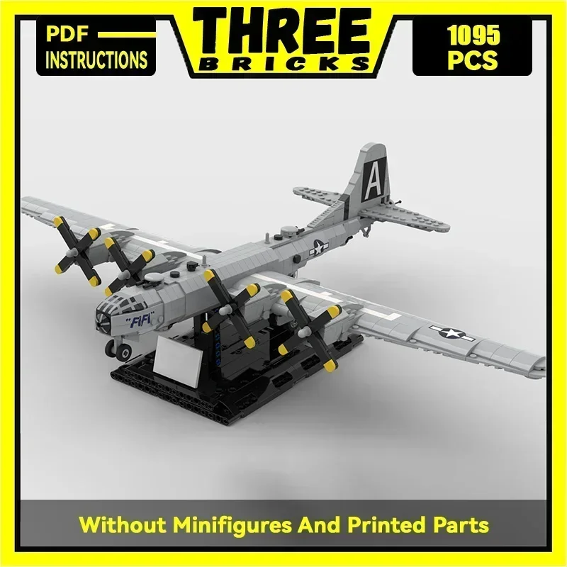 

Moc Building Bricks Military Fighter Model 1:72 B-29 Superfortres Technology Modular Blocks Gift Christmas Toys DIY Set Assembly