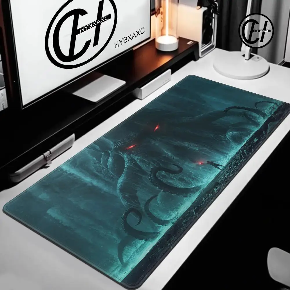 Xxl Mouse Pad Cthulhu horror tentacle Computer Gaming Mouse Pad Desk Pad Large Gaming Mat Bottom Non-Slip Rubber Stitched Edges