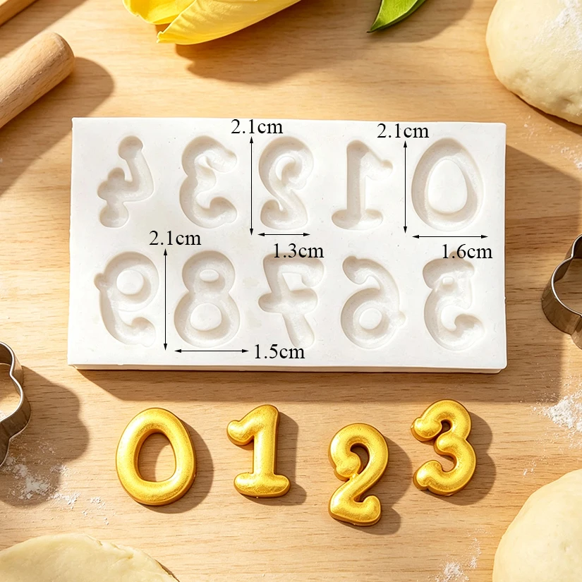 Alphabet Nummer Silikon Sugar craft Form Harz Werkzeuge Cupcake Fondant Kuchen Dekorations werkzeuge – Detail 7