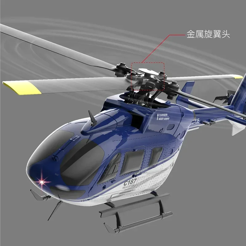 Ec135 2.4g 모델 원격 조종 헬리콥터, Rc C187 싱글 패들 에일러론리스 항공기 모델, 신제품