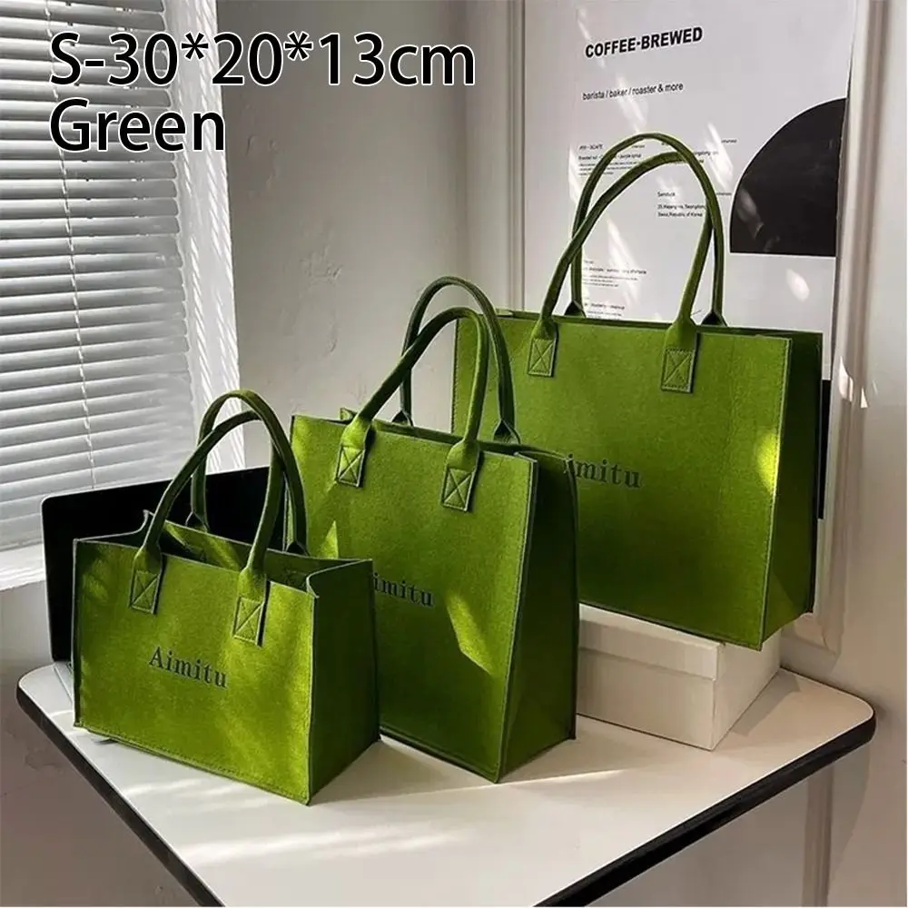 

1Pcs New Large Capacity Felt Shoulder Bag Solid Color Travel Messenger Bag Simple S/M/L Crossbody Handbag Women