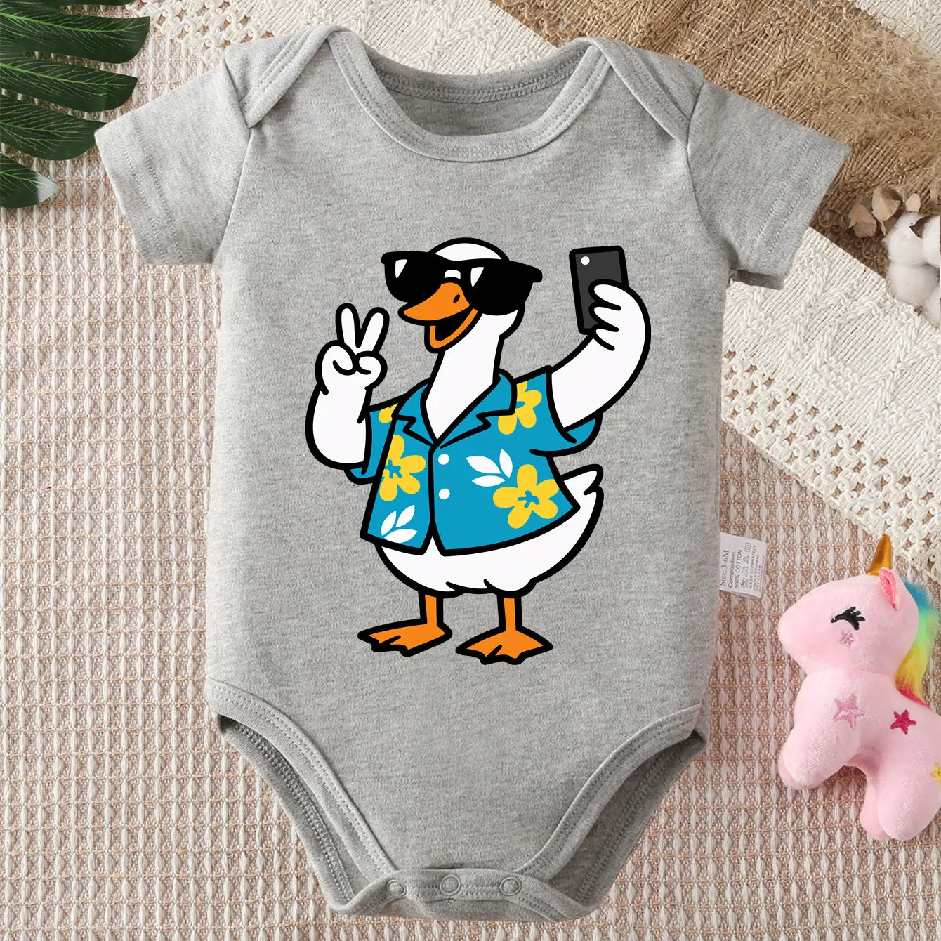 100% Cotton Onesie Summer Time Happy Seaside Print Bodysuit Comfortable Cloth for Baby Jumpsuit for 0 To 12 Months Newborn