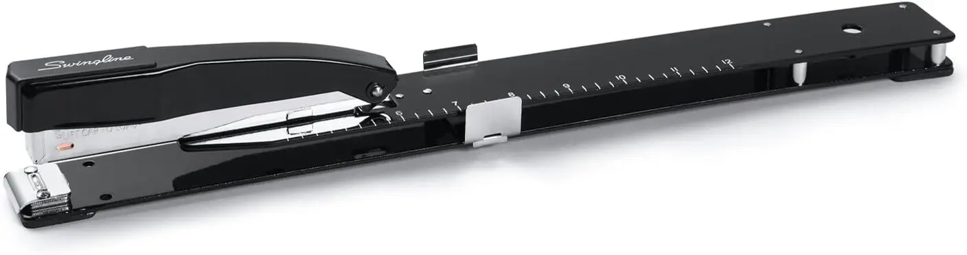

Long Reach Stapler, 20 Sheet Capacity, Jam Free, 12" Reach, Metal Black