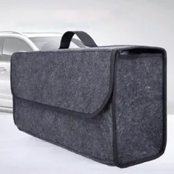 Large anti slip car trunk organizer with compartments for boot storage tool and accessory keeping use
