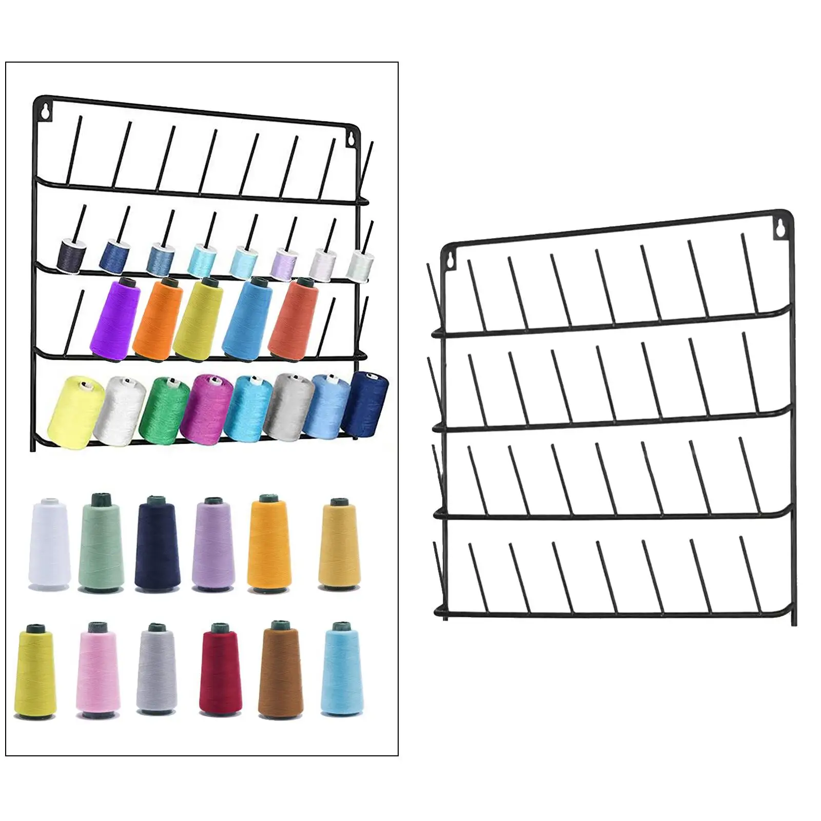 Iron Thread Rack Sewing and Embroidery Thread Holder, Iron, 32 Spools Storage Organizer