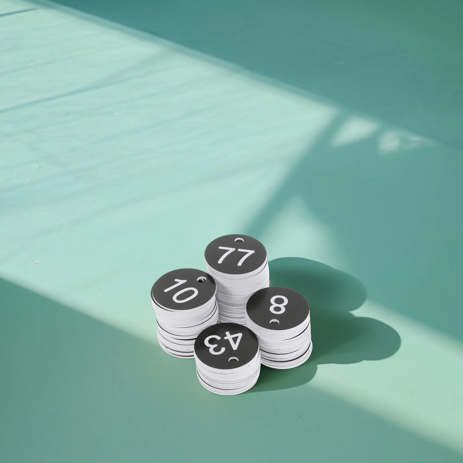 

100Pcs Plastic Number Tags Round Key Id Tags with Pre-Drilled Holes for Luggage Labeling Desk Organization Restaurant Warehouse