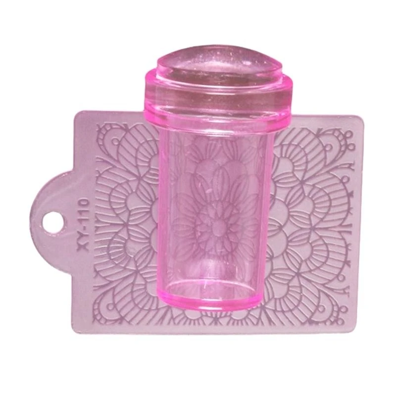 G99E Clear Silicone Stamper Set Transparent Visible Body Jelly Nails Art Template Tools with Scraper for DIY Design