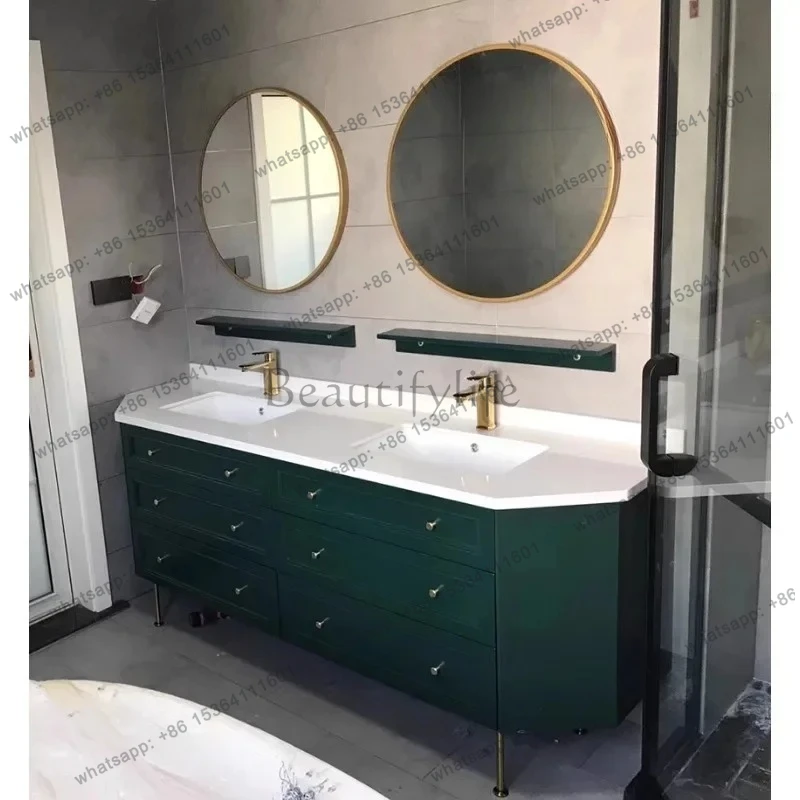 

French modern light luxury designer bathroom cabinet Nordic minimalist style high-end five-star hotel