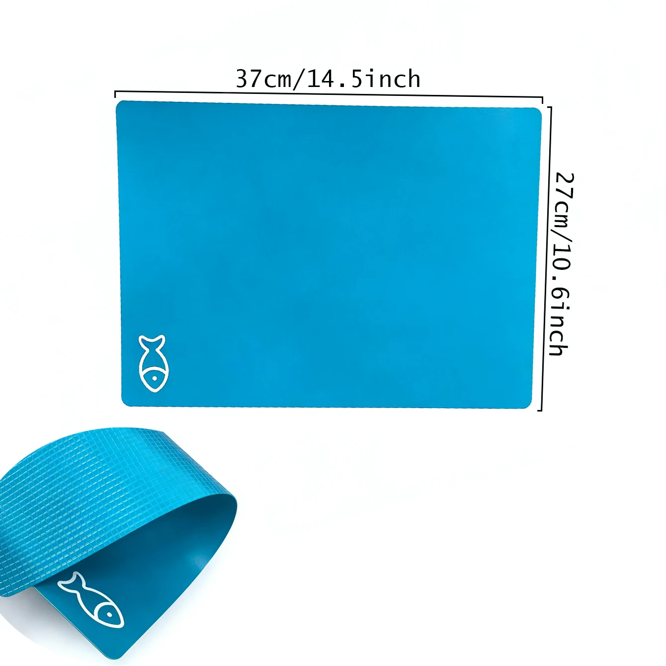 Icon style placemat, flexible plastic colored mat, cutting board, BPA free, non porous, non slip back, 4-piece set view 2