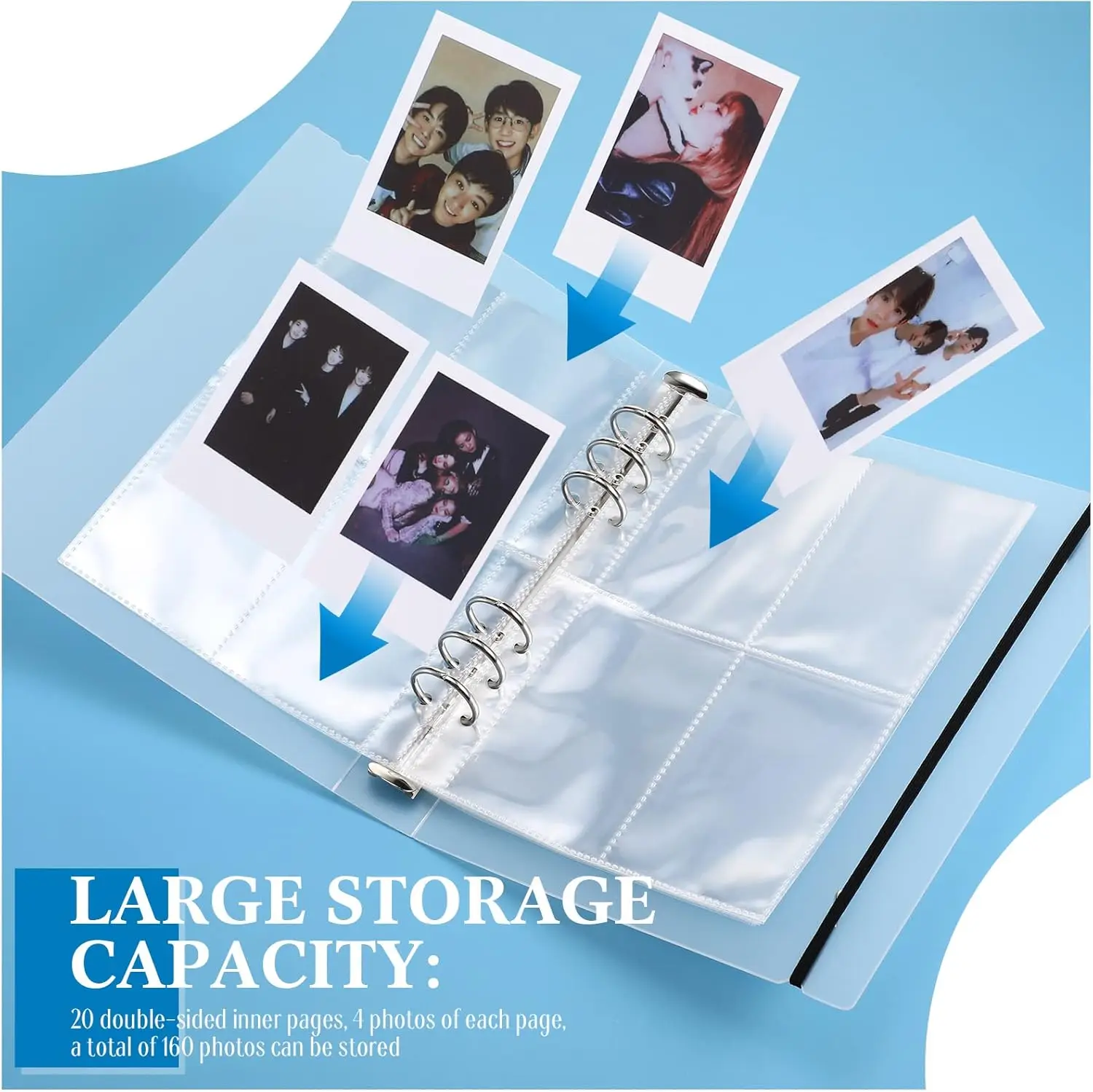 A5 Binder Photocard Album 6 Ring Kpop Photocard Binder Kpop Photocard Holder Book Sleeves with Kpop Photocard Korean Stickers