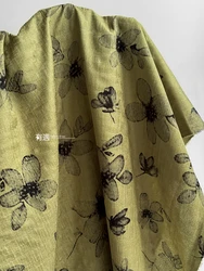 Printed Dyed Fabric Cotton Linen Cardigan Dress Clothing Design Artificial Cotton Material Cloth Apparel Sewing Fabric By Meter