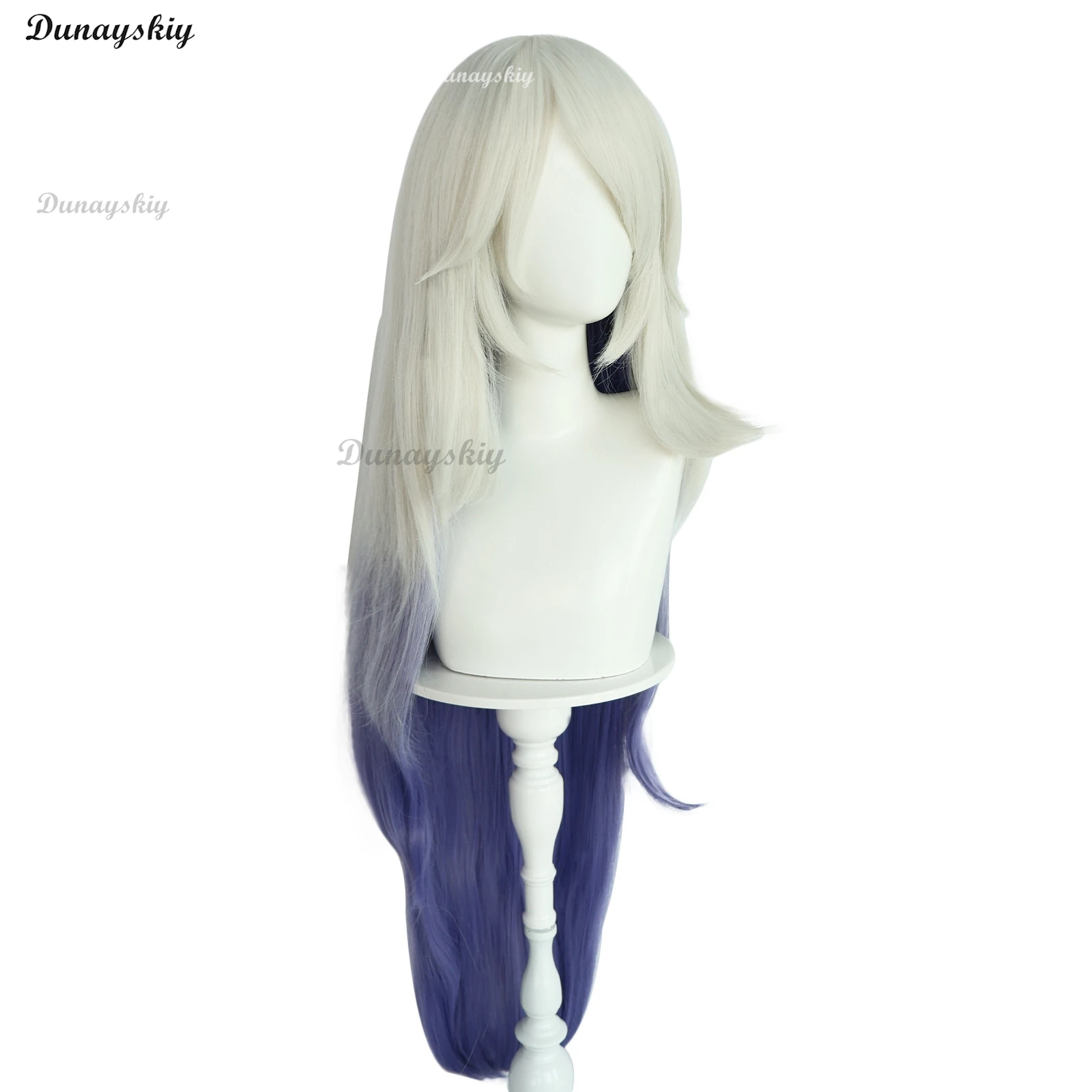 Hazbininn Emily Cosplay Wig White Purple Gradient 103cm Long Hair Seraphim Angel Halloween Carnival Party Performance Wig