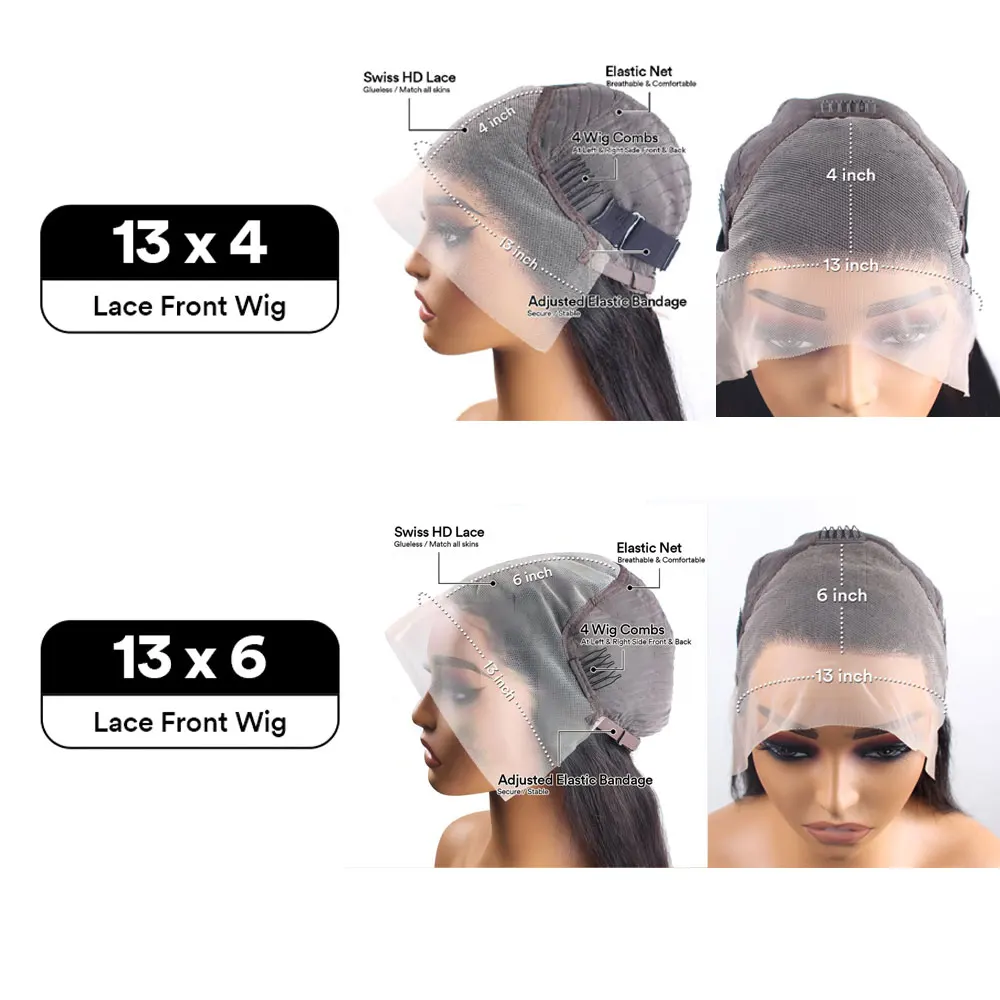 30インチ チョコレートブラウン 13x4 13x6 HDレースフロントウィッグ ストレート 100%人毛ウィッグ 生え際処理済み ブラジリアンブラウン カラーウィッグ