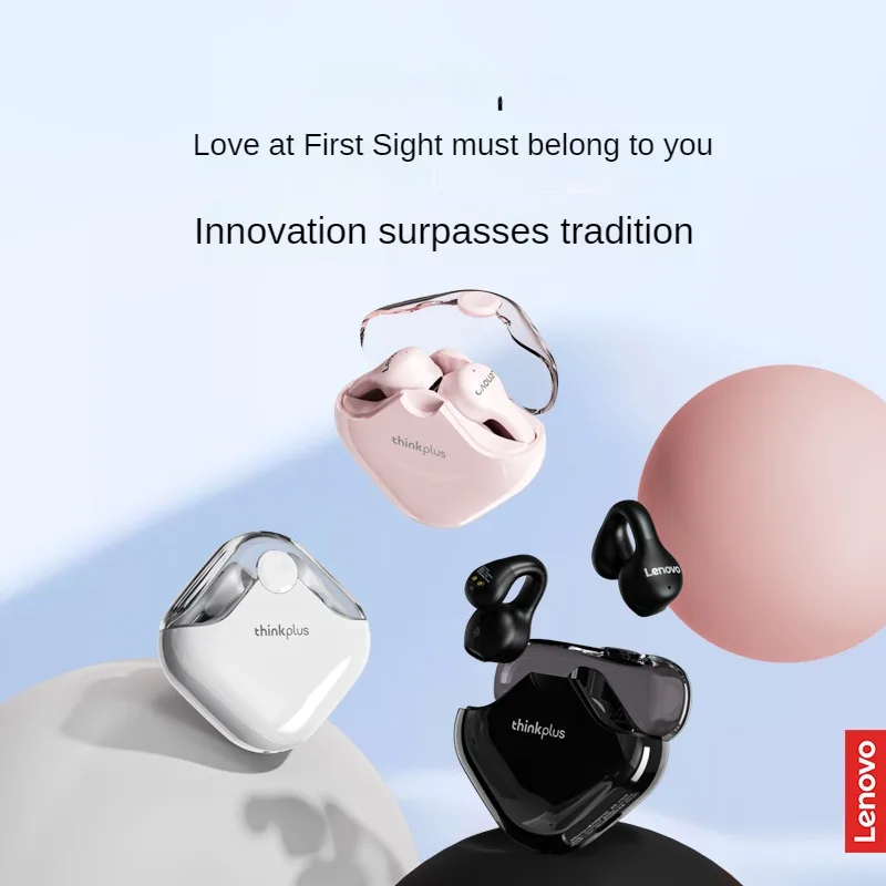 Lenovo XT61 Wireless Headphones with Mics,HiFi Sound Quality,Innovative 3D Design Ear Clip,Best Gifts For Man&Women