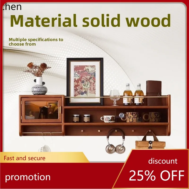 

LXC Solid Wood Hanging Cabinet Wall Storage Rack Vintage Storage Cabinet Kitchen Wall Cabinet