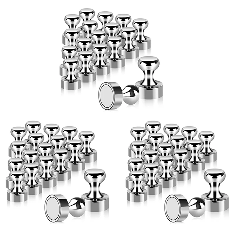 

54Pcs Metal Magnetic Push Pins Magnetic Thumb Tacks, Practical Fridge Magnets, Perfect For Whiteboard, Magnet Board