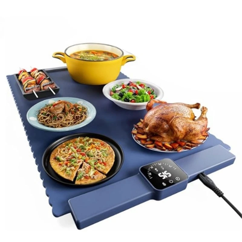 AS63-Silicone Electric For Food Warming Pad With 5 Temperature Settings, Warming Mat For Food For Buffet, Party& Home US Plug