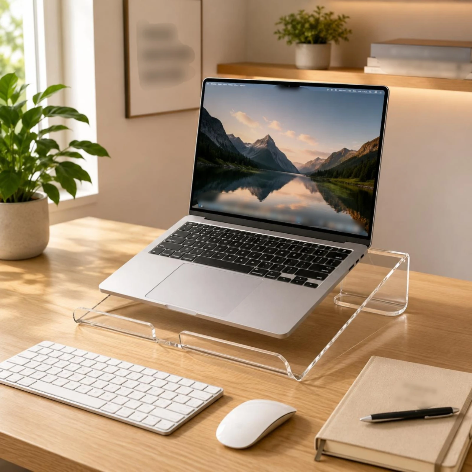 Acrylic Laptop Stand Minimalist Vented Laptop Stand Desk Accessory unobstructedFrame Easy to Clean