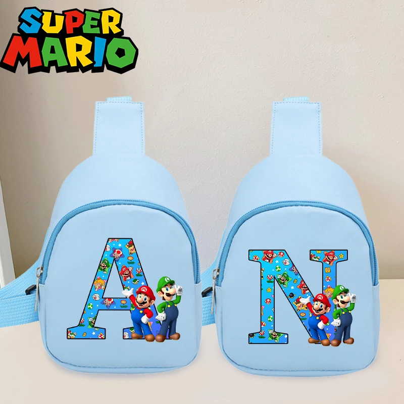 

Сумка на грудь Super Mario Bro для мальчиков и девочек, сумки через плечо с мультяшным принтом и буквами, портативная модная сумка на плечо для студентов, подарки