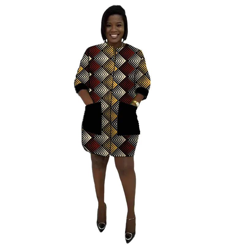 Colorful Print Original Design Women\'s Outfit 3/4 Sleeved Tailor Made Patchwork Dress Traditional African Clothing