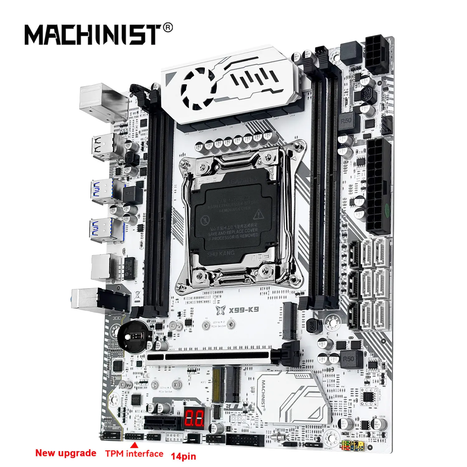 MACHINIST X99 K9 Motherboard LGA2011-3 Support Xeon 2670 V3 2683 2667 v4 CPU Processor DDR4 Memory fourchannel NVME M.2 TPM2.0