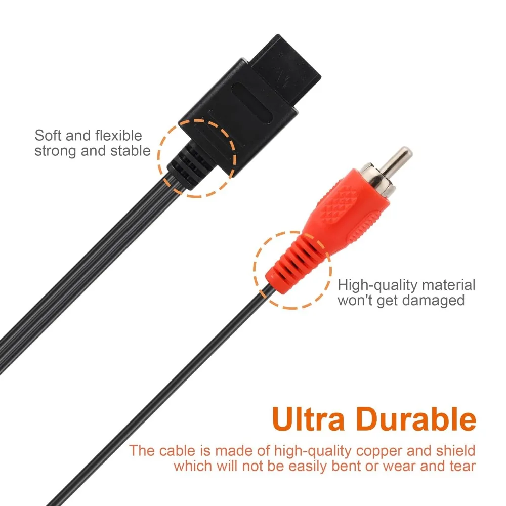 N64/gamecube/snes/sfc hochwertiges av kabel retro videospiel konsole zubehör 1,8 m/6ft tv audio video composite kabel kabel – Detail 4