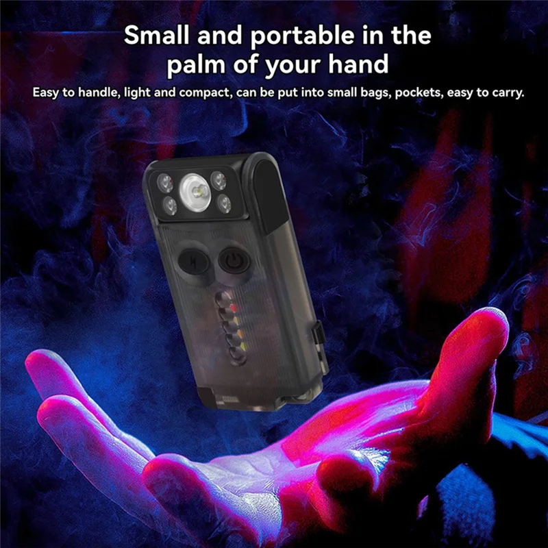 V30 손전등 키체인 보조베터리 키체인 라이트 캠핑 낚시 토치 비상