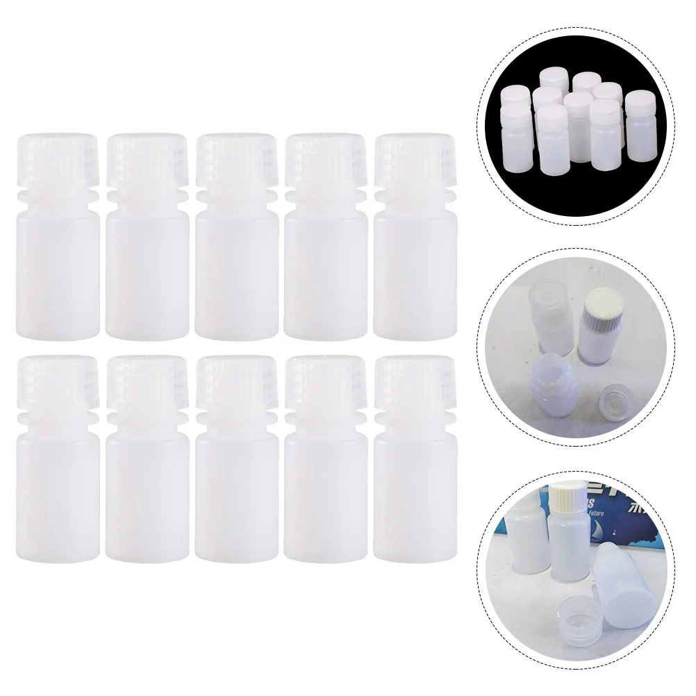 

10Pcs Acid Alkali Resistant Thickened Corrosion Resistant PP Plastic Bottles Laboratory Storage Container for Reagents