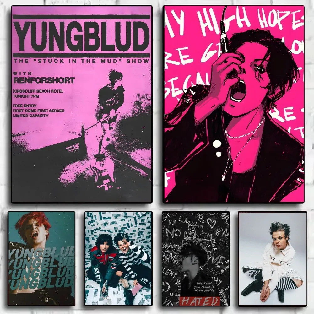 

fashion Y-YUNGBLUD Singer Poster HD art sticky wall waterproof home living room bedroom bar aesthetic decoration