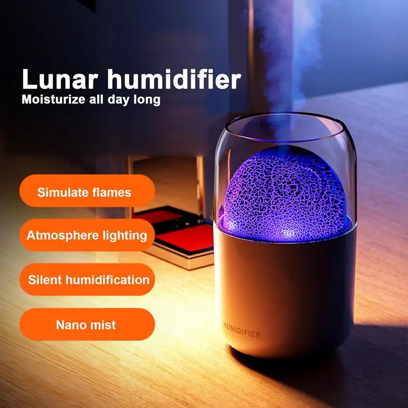Cool Mist Humidifiers Colorful LED Cool Mini Humidifier Planet Humidifier Colorful 300ml Quiet Aromatherapy Oil Diffuser