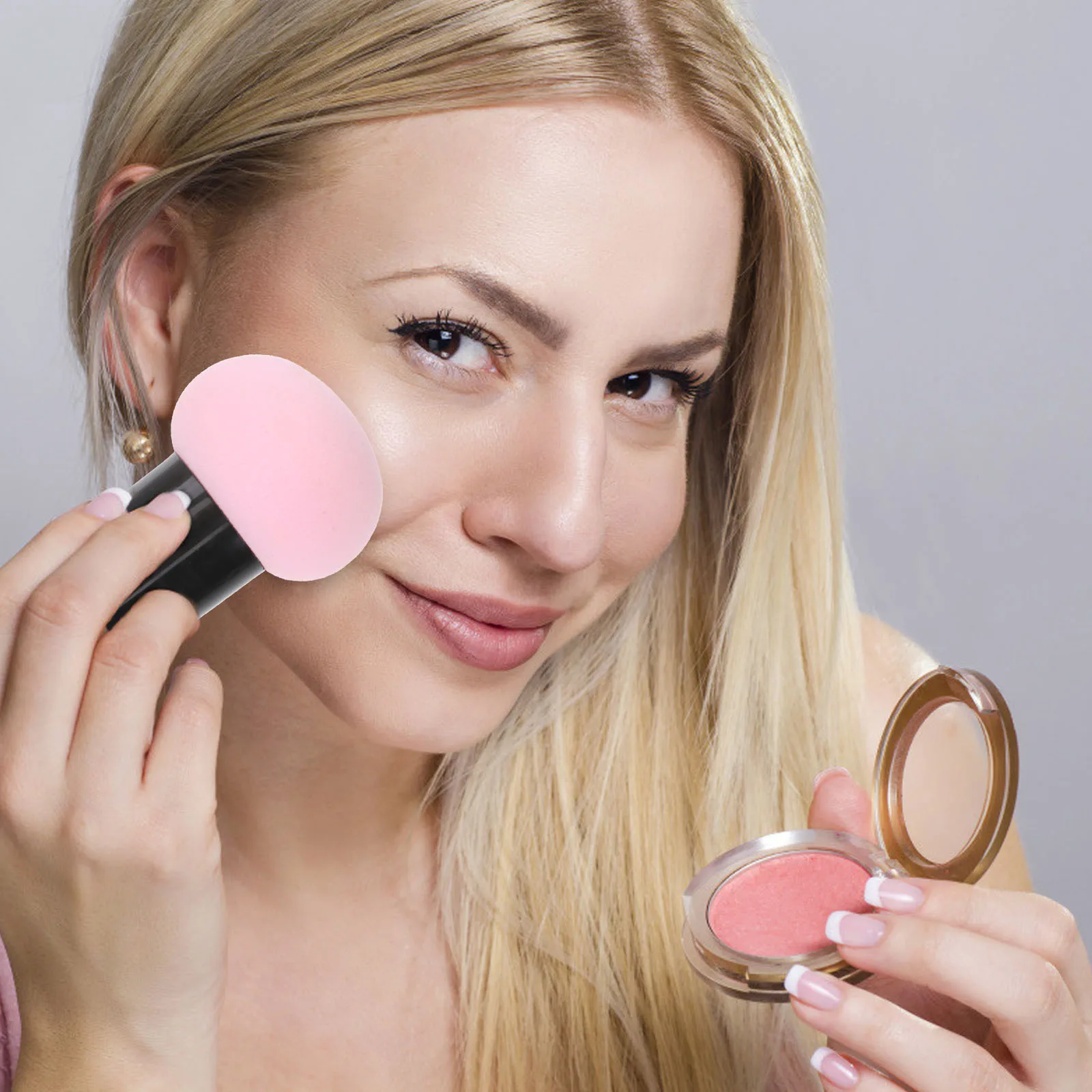 3Pcs Mushroom Shape Makeup Sponge Puff Handle Foundation Cream Corrector Concealer Applicator Large Size Wet Dry Powder Puff