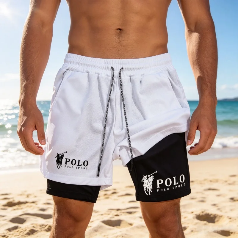 

Men's new summer running shorts 2-in-1 double-layer breathable casual quick drying fashionable and comfortable jogging pants
