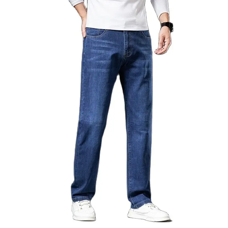 2025 Classic Style Men Thick Business Jeans Autumn and Winter New Fashion Straight Elasticity Denim Pants Male Brand