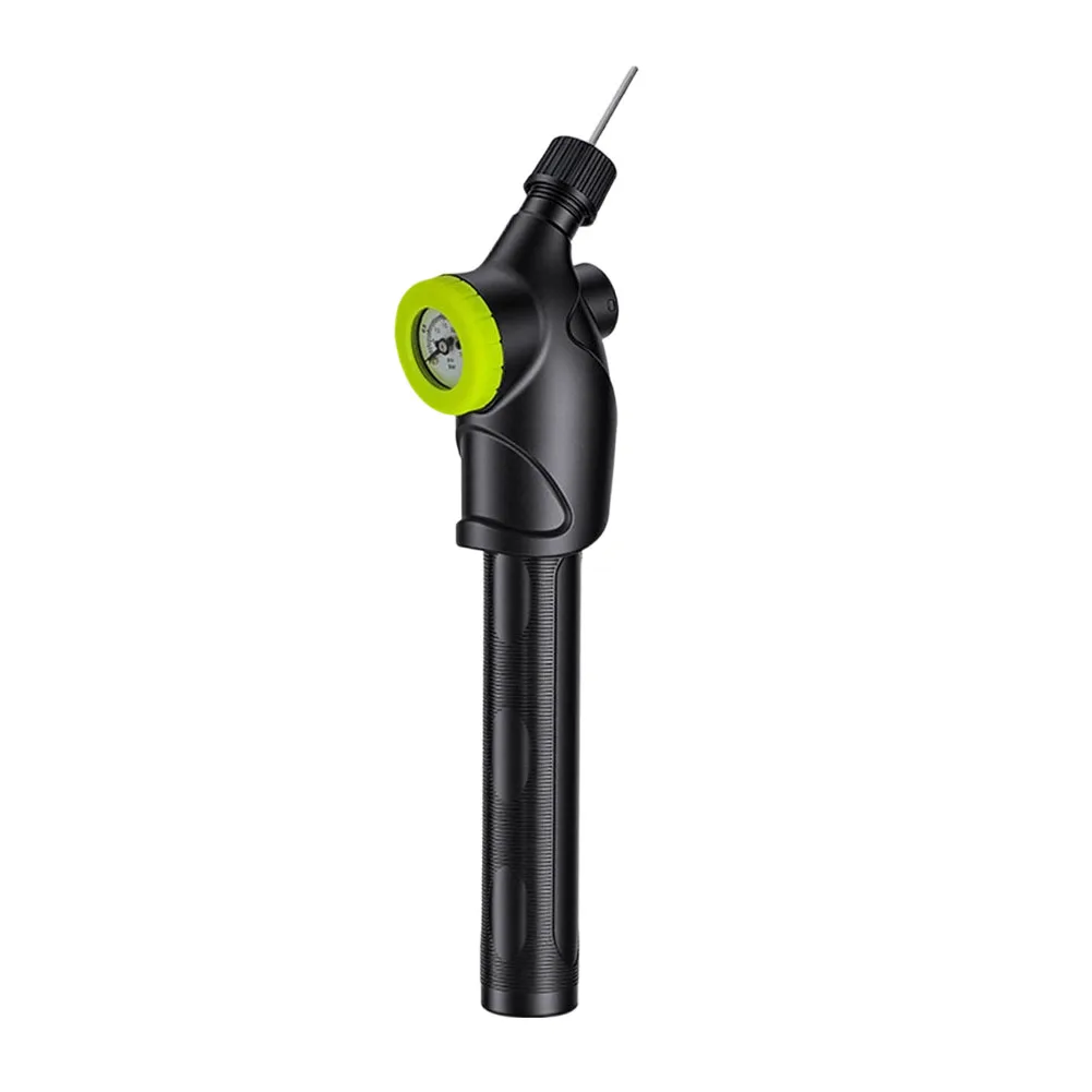 Lightweight Air Pump with Pressure Gauge for Basketball Soccer Volleyball Dual Action Portable Inflation Ergonomic Grip
