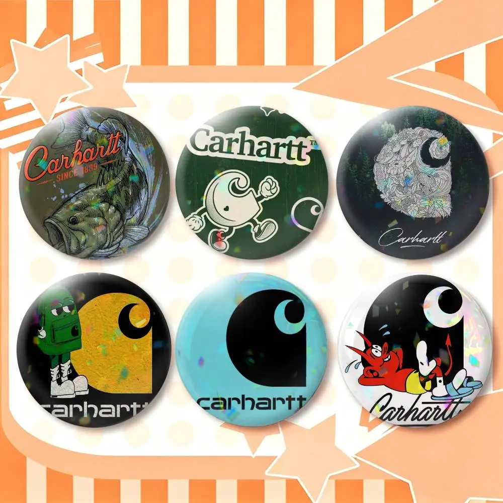 Carhartt Logo  25 32 44 58 75mm Badges Personalized Round Brooches Pins Accessory Gift