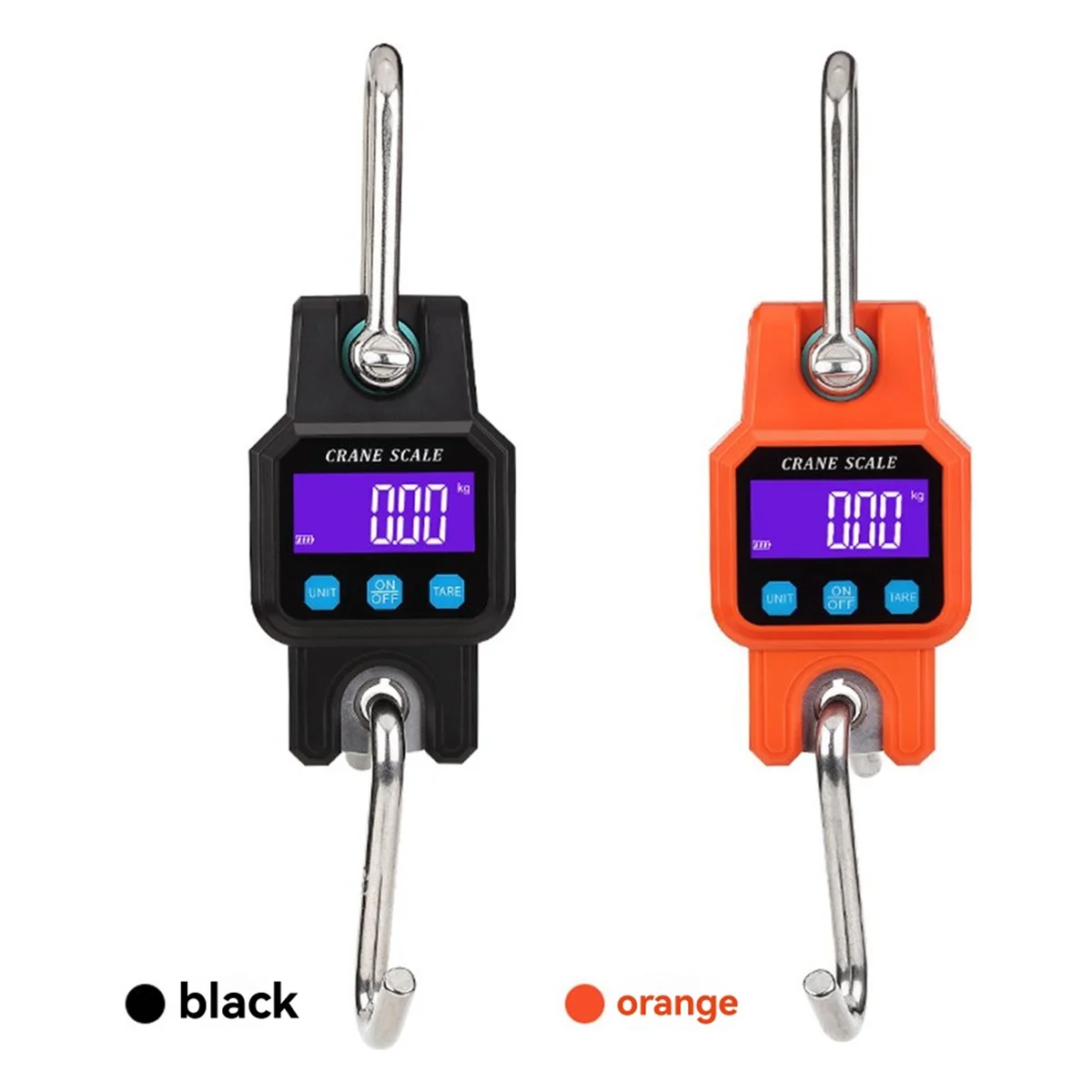 A79G C06 Elektronische Kranwaage, tragbare Hakenwaage, 300 kg/50 g, tragbare wiederaufladbare Hängewaage, Orange mit Bluetooth